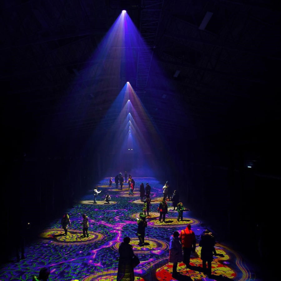 Floor projection paint art display